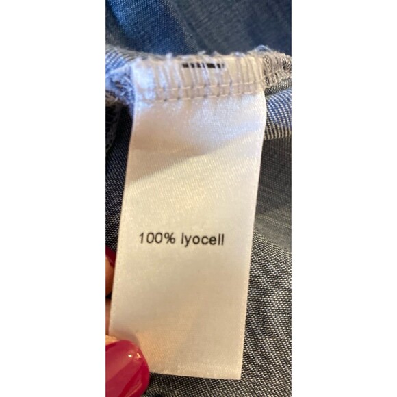 Maurice’s Light Denim Dress Size Medium Snap Front Elastic Waist Western Rodeo - Picture 7 of 9